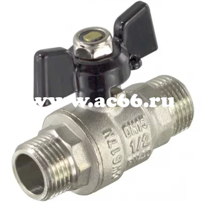 Кран шаровой усил. 1/2" ПП (бабочка чёрн.) TIM DE1217X (уп.80/20)