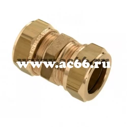 Муфта 15-15 обжим, латунь, General Fittings 1N00