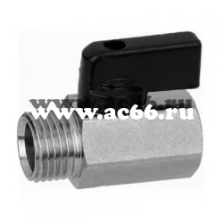 Кран шаровой MINI 1/2" ПМ (чёрная ручка) TIM DE22MF-N (уп.120/10)